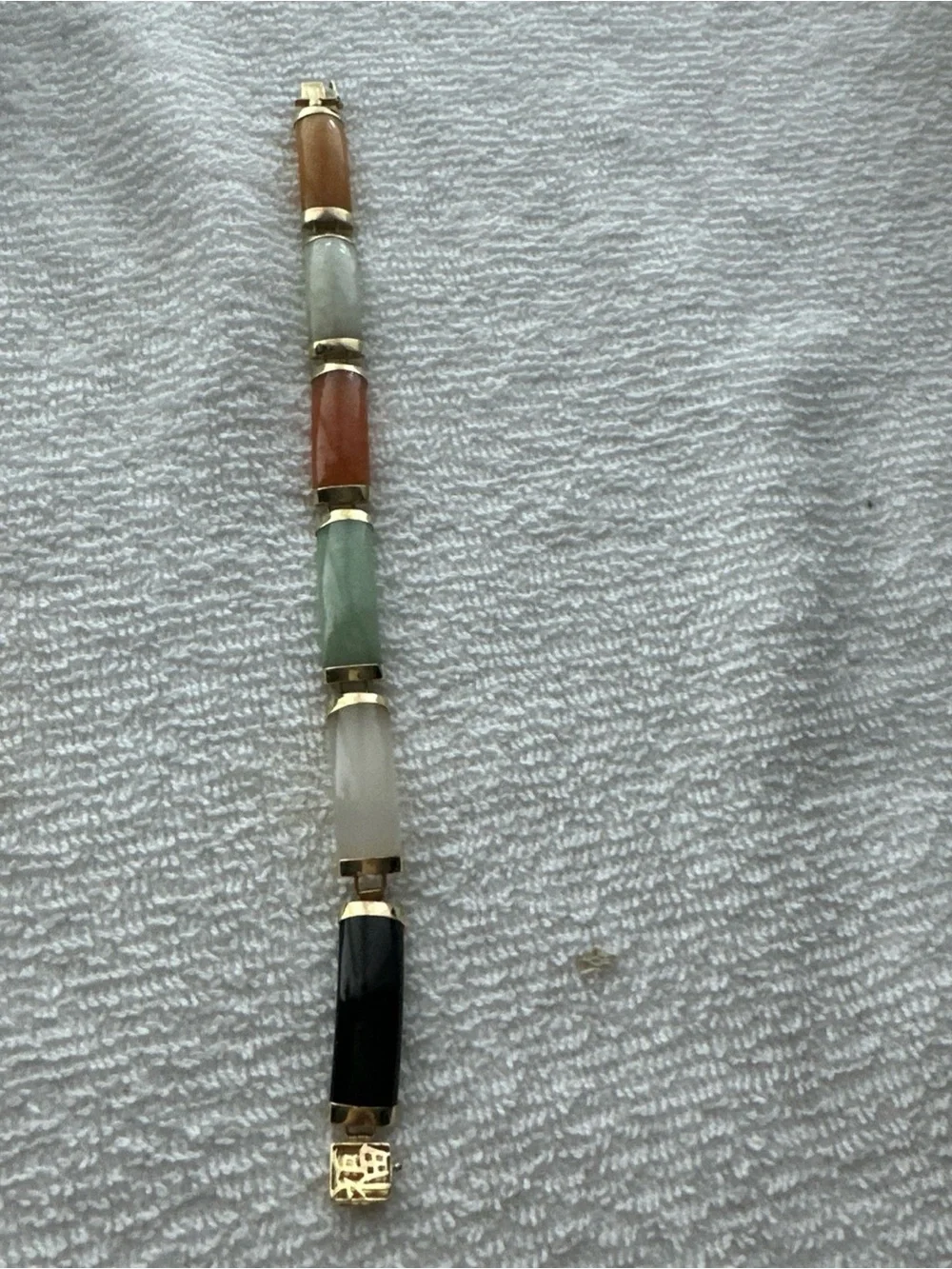 Multicolor Stone Link Bracelet - Gold Accents 14k